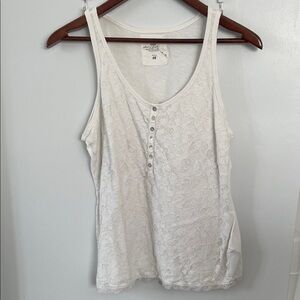 H&M Cream Lace Button Tank Top